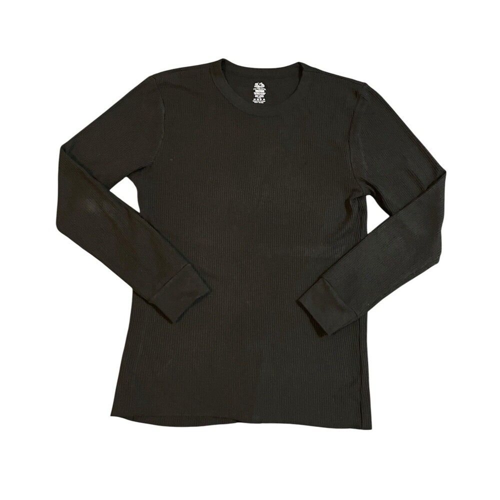 Fruit Of The Loom Men’s Black Basic Longsleeve Thermal Shirt Size Large